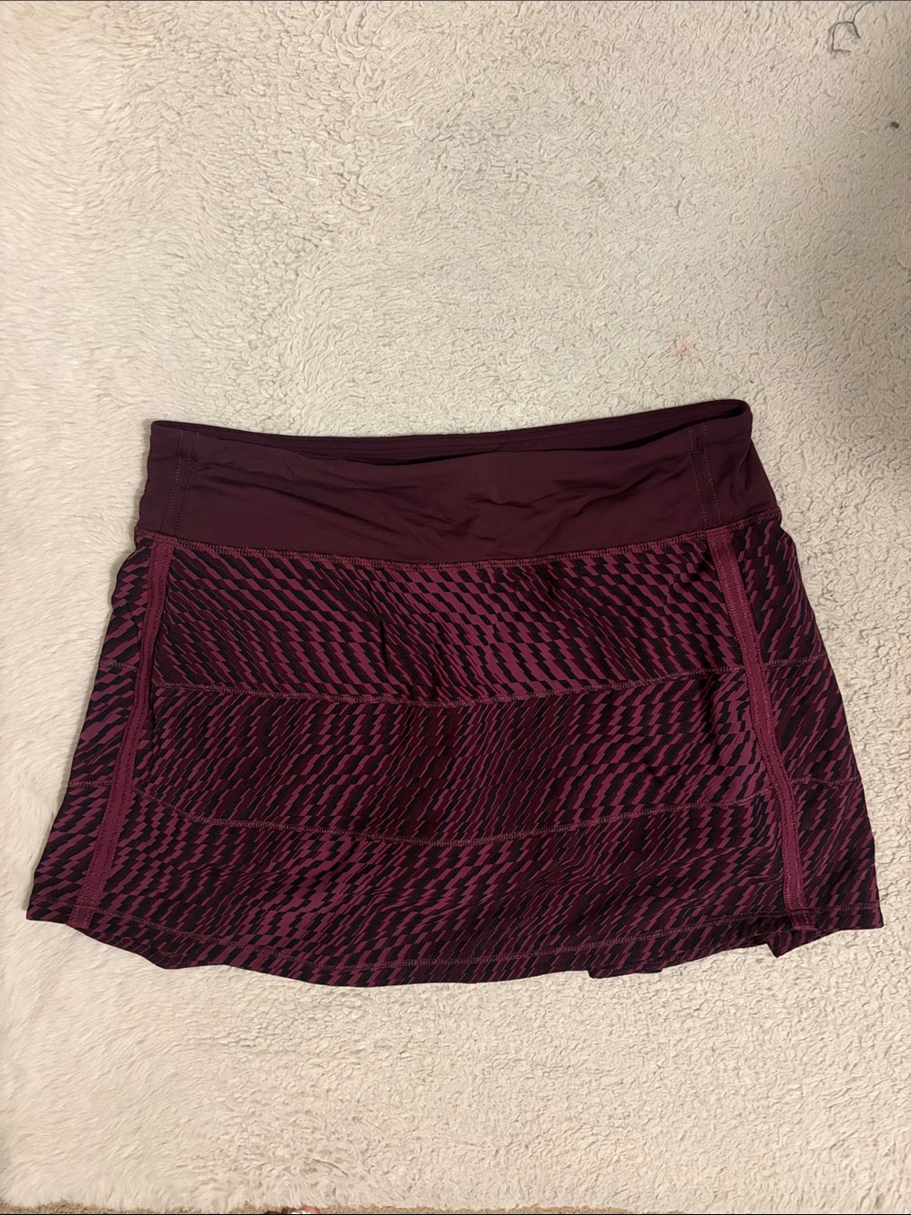 Lululemon Maroon and Black Patterned Athletic Skirt